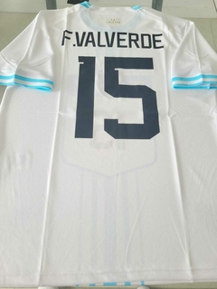 Camiseta Puma Uruguay Blanca F. Valverde #15 2022 2023 Qatar - Roda Indumentaria