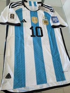 Camiseta adidas Argentina HeatRdy Titular Parche Campeon Messi 10 2022 2023 3 Estrellas + Eliminatorias - Roda Indumentaria