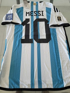 Camiseta adidas Argentina HeatRdy Titular Parche Campeon Messi 10 2022 2023 3 Estrellas + Eliminatorias - comprar online