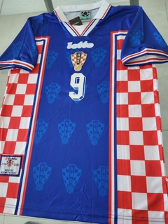 Camiseta Lotto Croacia retro Suplente Azul Suker 9 1998 en internet