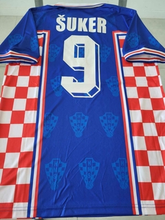 Camiseta Lotto Croacia retro Suplente Azul Suker 9 1998