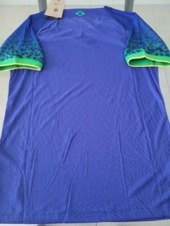 Camiseta Nike Brasil Vaporknit Suplente Azul 2022 2023 Qatar Match - Roda Indumentaria