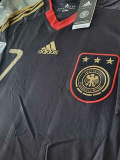 Camiseta adidas Alemania Retro Suplente Negra Schweinsteiger 7 2010 Parches Mundial - tienda online