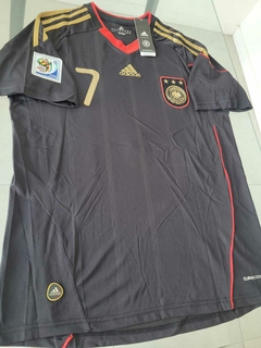 Camiseta adidas Alemania Retro Suplente Negra Schweinsteiger 7 2010 Parches Mundial - Roda Indumentaria
