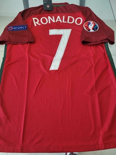 Camiseta Nike Retro Portugal Titular Cristiano Ronaldo #7 2016