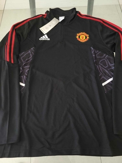 Buzo Adidas Manchester United Negro Entrenamiento 2023 2024