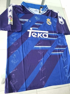 Camiseta Kelme Real Madrid Retro Suplente Azul Redondo 6 1994 1996 - Roda Indumentaria