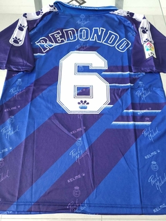 Camiseta Kelme Real Madrid Retro Suplente Azul Redondo 6 1994 1996
