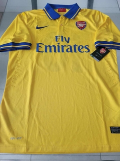 Camiseta Nike Retro Arsenal Suplente Amarila y Azul Jack Wilshere 10 2013 2014
