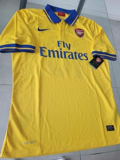 Camiseta Nike Retro Arsenal Suplente Amarila y Azul Jack Wilshere 10 2013 2014 en internet