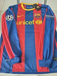 Camiseta Nike Barcelona Retro Manga Larga Titular 2010 2011 UCL Messi 10 - comprar online