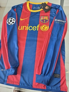 Camiseta Nike Barcelona Retro Manga Larga Titular 2010 2011 UCL Messi 10 en internet