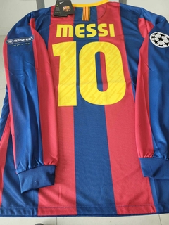 Camiseta Nike Barcelona Retro Manga Larga Titular 2010 2011 UCL Messi 10