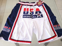 Short NBA Estados Unidos Blanco Con Bolsillos Basquet