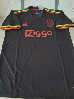 Camiseta adidas Ajax Negra Homenaje Bob Marley 2021 2022 #RODAINDUMENTARIA