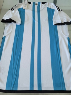 Camiseta adidas Argentina Titular 2022 2023 3 Estrellas Parche Campeon Qatar #RODAINDUMENTARIA - Roda Indumentaria