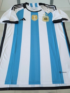 Camiseta adidas Argentina Titular 2022 2023 3 Estrellas Parche Campeon Qatar #RODAINDUMENTARIA