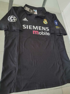 Camiseta Adidas Real Madrid Retro Suplente Negra Zidane 5 2001 2002 - Roda Indumentaria