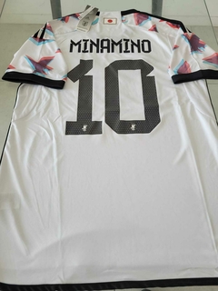 Camiseta Adidas Japon Suplente Blanca Minamino 10 2022 2023 Qatar