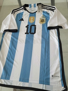 Camiseta adidas Argentina Titular Messi 10 Fotos 2022 2023 3 Estrellas Parche Campeon Qatar en internet