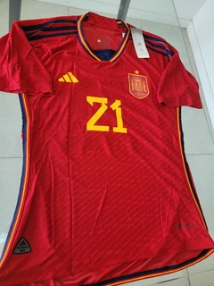 Camiseta adidas España HeatRdy Titular Pedri 21 2022 2023 Qatar Match - Roda Indumentaria