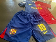 Kit Niño Camiseta + Short Nike Retro Barcelona Titular Messi 10 2008 2009 - Roda Indumentaria