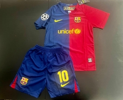 Kit Niño Camiseta + Short Nike Retro Barcelona Titular Messi 10 2008 2009 - comprar online