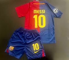 Kit Niño Camiseta + Short Nike Retro Barcelona Titular Messi 10 2008 2009