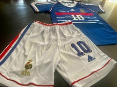 Kit Niño Camiseta + Short Adidas Retro Francia Titular Zidane 10 1998 - Roda Indumentaria