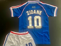 Imagen de Kit Niño Camiseta + Short Adidas Retro Francia Titular Zidane 10 1998