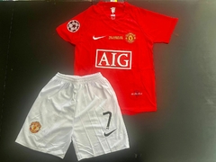 Kit Niño Camiseta + Short Nike Retro Manchester United Titular Ronaldo 7 2007 2008 - comprar online
