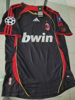 Camiseta adidas Milan Retro Suplente Negra 2006 2007 Maldini #3 - Roda Indumentaria