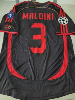 Camiseta adidas Milan Retro Suplente Negra 2006 2007 Maldini #3