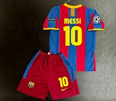 Kit Niño Camiseta + Short Nike Retro Barcelona Titular Messi 10 2010 2011