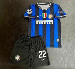 Kit Niño Camiseta + Short Nike Retro Inter Titular Milito 22 2009 2010 en internet