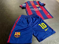 Kit Niño Camiseta + Short Nike Retro Barcelona Titular Messi 10 2014 2015 - tienda online