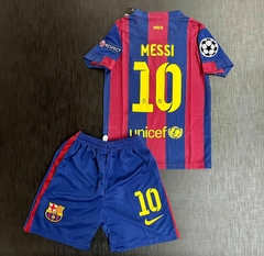 Kit Niño Camiseta + Short Nike Retro Barcelona Titular Messi 10 2014 2015