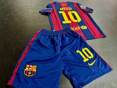 Kit Niño Camiseta + Short Nike Retro Barcelona Titular Messi 10 2014 2015 en internet