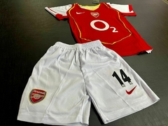 Kit Niño Camiseta + Short Nike Retro Arsenal Titular Henry 14 2004 2005 en internet