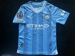 Kit Niño Camiseta + Short Manchester City Titular Julian Alvarez 2023 2024 Parches UCL - tienda online