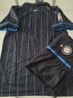 Kit Niño Camiseta + Short Nike Inter Suplente Azul 2014 2015 - Roda Indumentaria