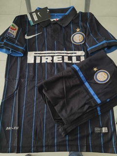 Kit Niño Camiseta + Short Nike Inter Suplente Azul 2014 2015