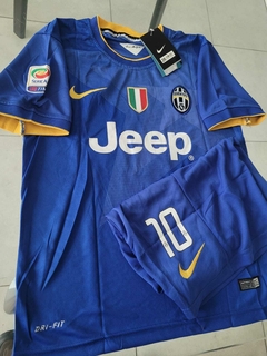 Kit Niño Camiseta + Short Nike Juventus Azul Tevez 10 2014 2015 - Roda Indumentaria