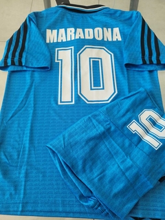 Kit Niño Camiseta + Short Argentina Azul Maradona 10 1994