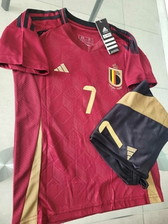 Kit Niño Camiseta + Short Belgica Titular De Bruyne #7 2024 2025 - Roda Indumentaria