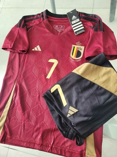 Kit Niño Camiseta + Short Belgica Titular De Bruyne #7 2024 2025 en internet