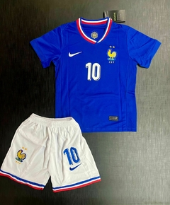 Kit Niño Camiseta + Short Francia Titular Mbappe #10 2024 2025