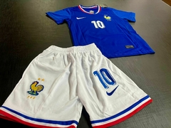 Kit Niño Camiseta + Short Francia Titular Mbappe #10 2024 2025 en internet