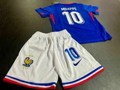 Kit Niño Camiseta + Short Francia Titular Mbappe #10 2024 2025 - comprar online