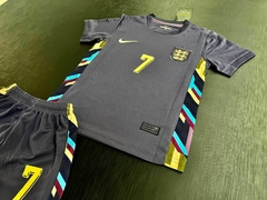 Kit Niño Camiseta + Short Inglaterra Suplente Negra Foden #7 2024 2025 - Roda Indumentaria